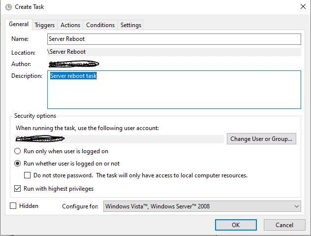 Automate Server Restart Using Task Scheduler