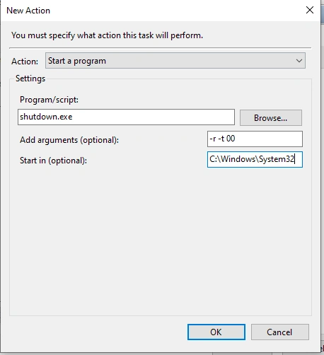 Automate Server Restart Using Task Scheduler