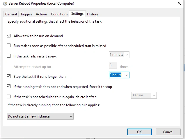 Automate Server Restart Using Task Scheduler