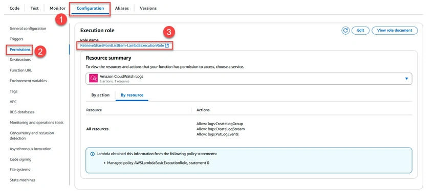 Configuration tab