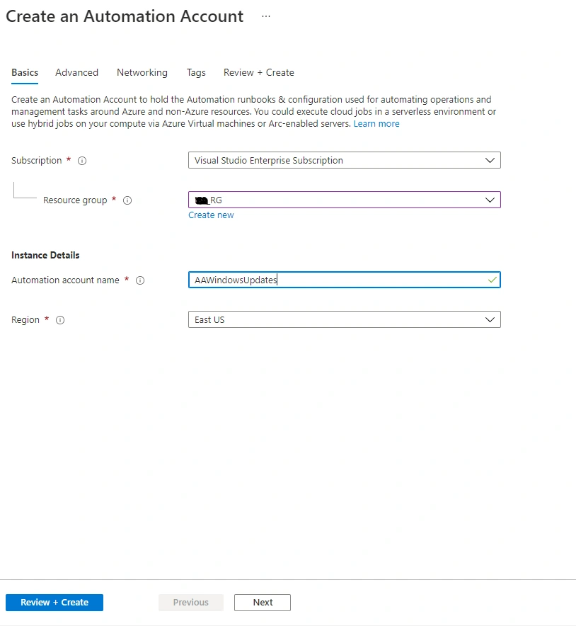 Automate Windows Update using Azure Automation Accounts