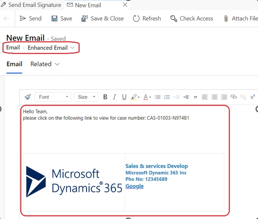 Access the email
