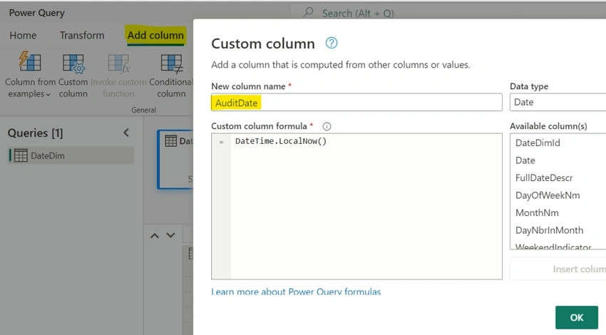 Custom Column