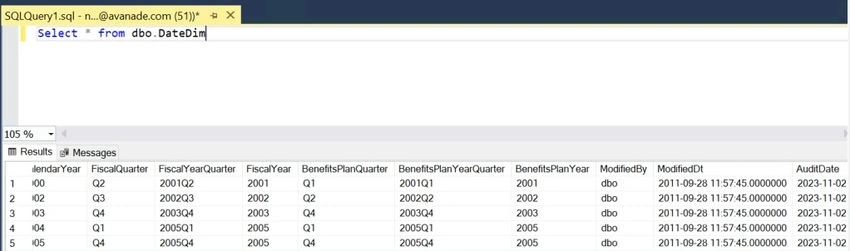 Database output