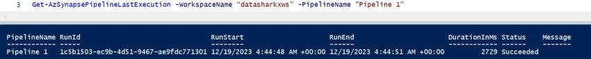Pipeline output