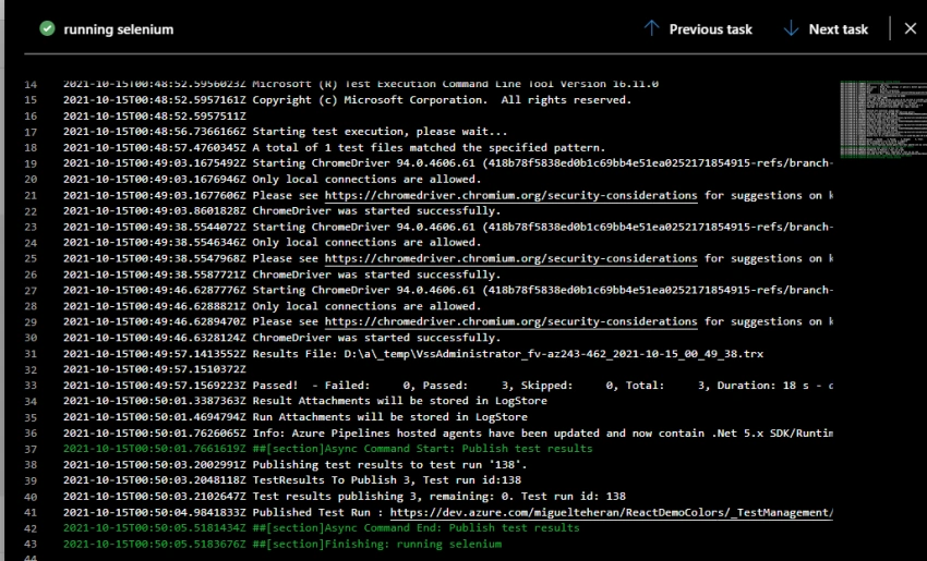 Automation test with Selenium, .NET and Azure DevOps