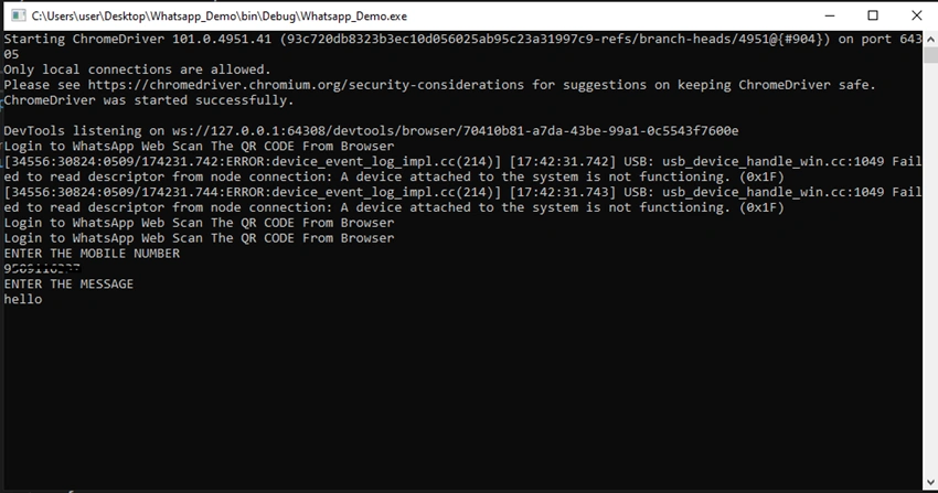 Automation Whatsapp With Selenium C#