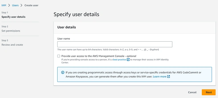 Create IAM User in AWS