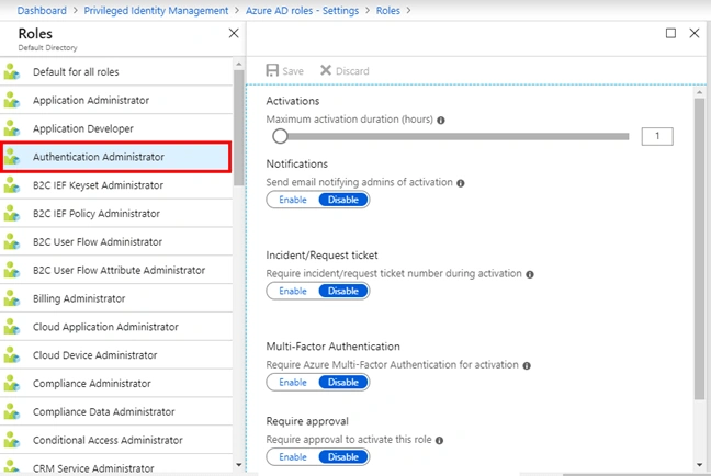 Azure Active Directory (Azure AD) Role Settings Configure In Privileged Identity Management (PIM)