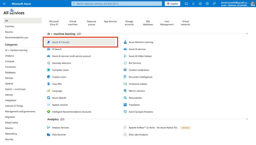 Azure AI Foundary
