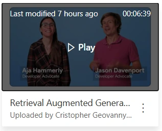 Video is indexed