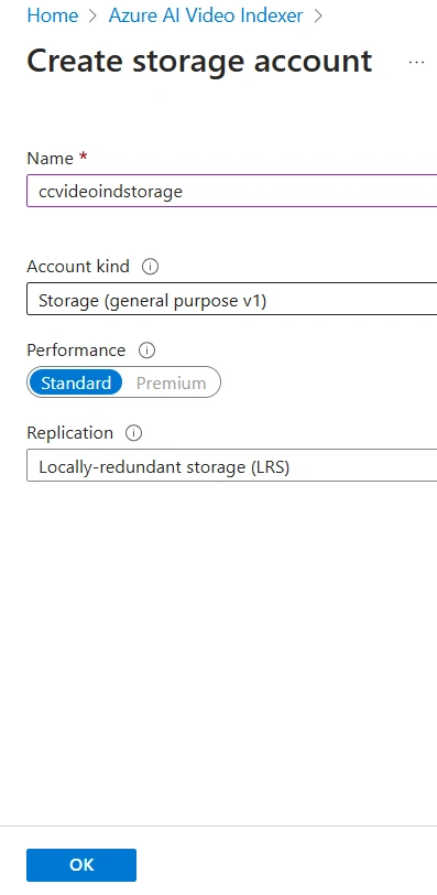 Create Storage account