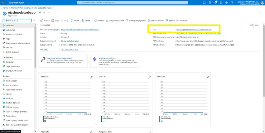 Azure App Service - Creating Node.js Web App