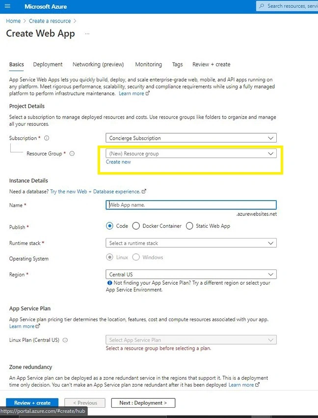 Azure App Service - Creating Node.js Web App