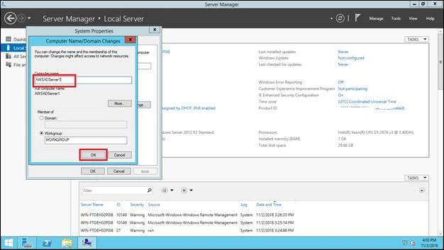 Azure AWS AD Users Sync Up - Installation And Configuration AD In Windows Server