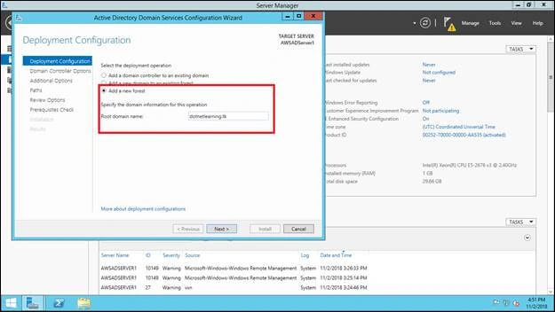 Azure AWS AD Users Sync Up - Installation And Configuration AD In Windows Server