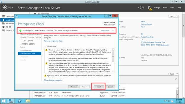 Azure AWS AD Users Sync Up - Installation And Configuration AD In Windows Server