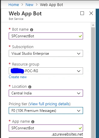 Azure Bot Using NodeJS Form Flow Template