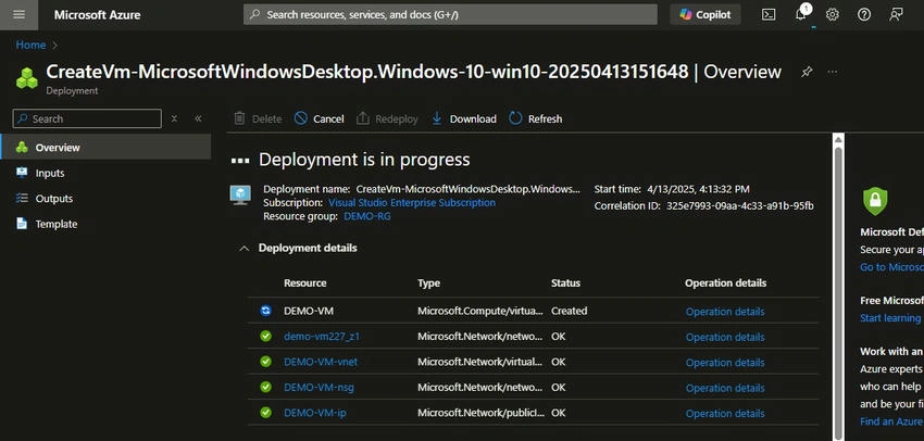Deployment is in progress
