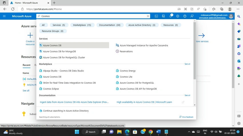 Azure cosmos DB