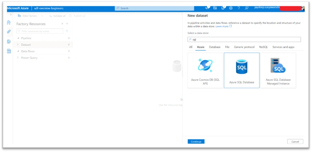 Create Azure Data factory