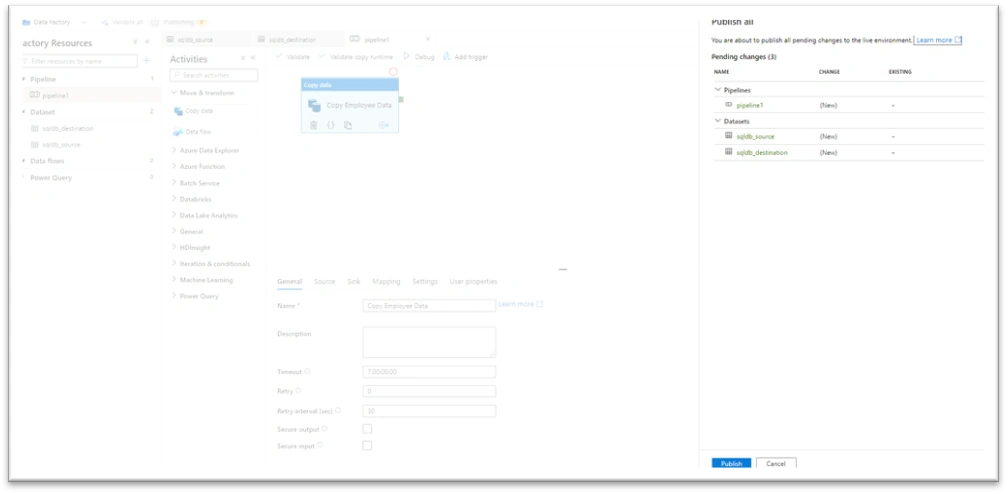 Create Azure Data factory