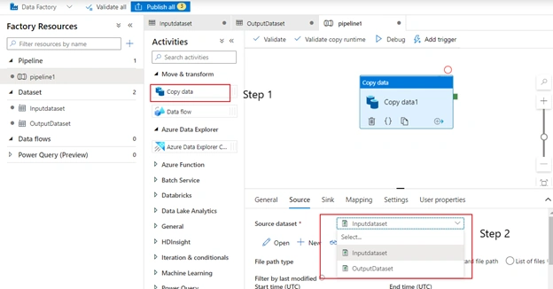 Copy files using ADF pipeline
