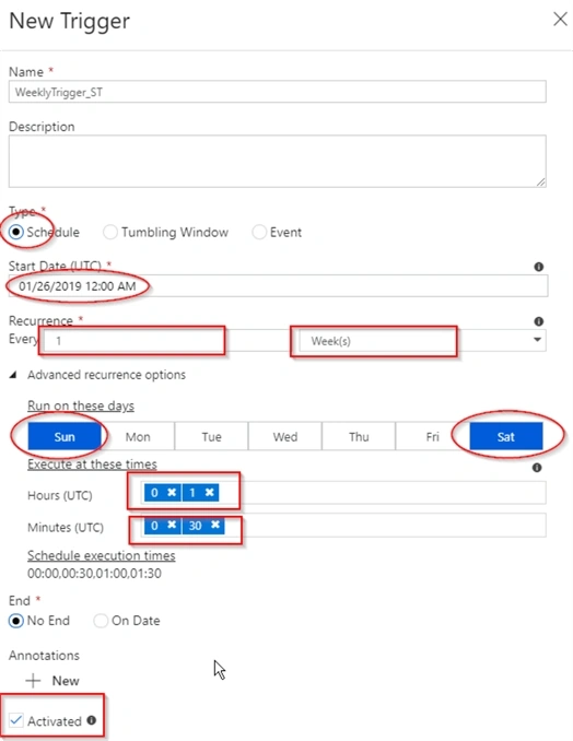 Azure Data Factory Triggers