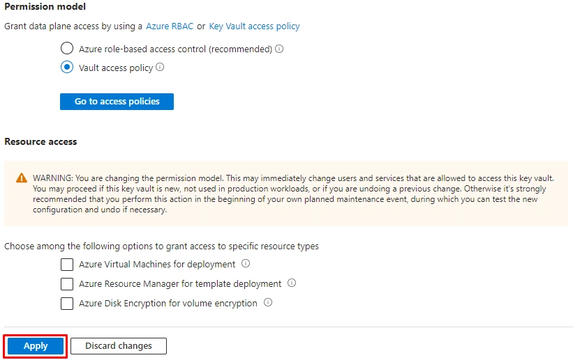 Go to access policy