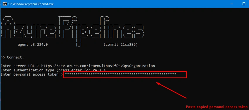 Personal Access Token into CMD
