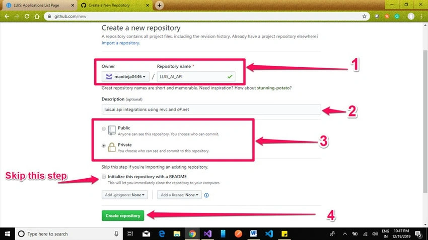 Repository button