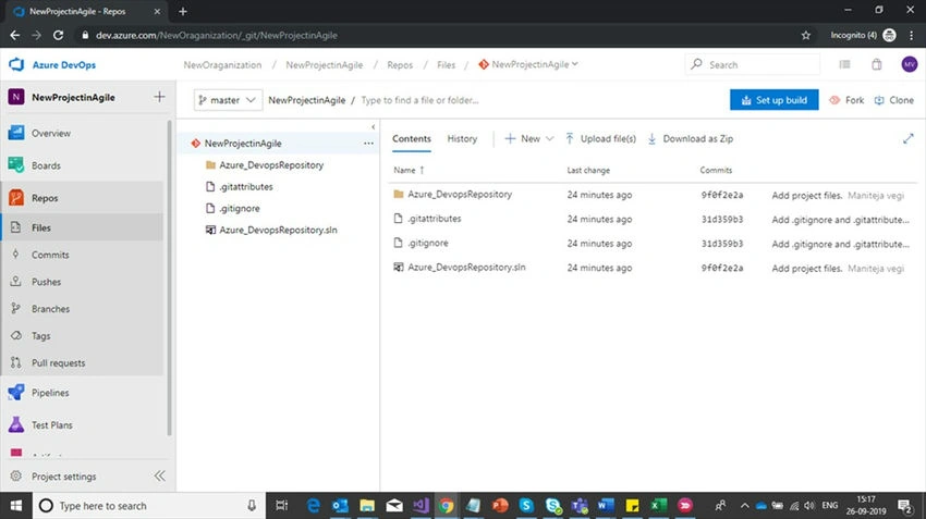 Azure repo files