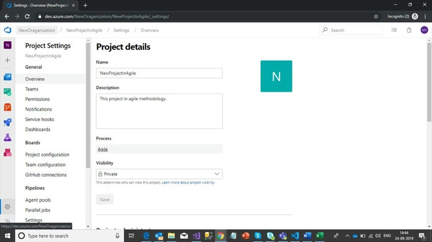 Project setting url