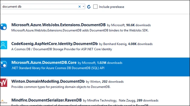 Nugget for SQL API