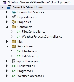 Azure File Share Storage implementation using .NET Core 6 Web API