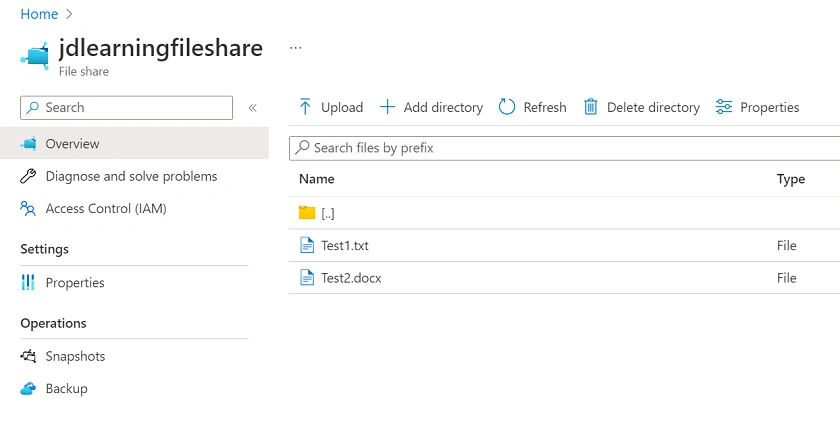 Azure File Share Storage implementation using .NET Core 6 Web API