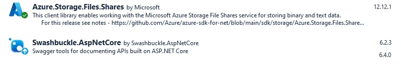 Azure File Share Storage implementation using .NET Core 6 Web API