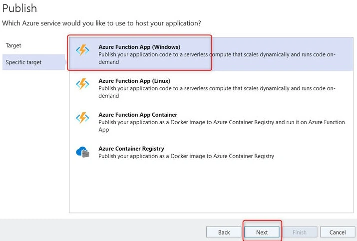Publish in Azure