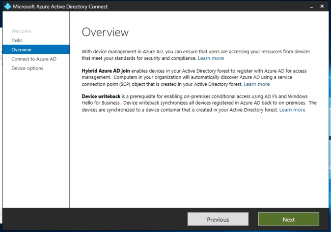 Azure Hybrid Domain Device Configuration Using AADConnect