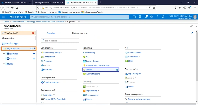 Azure Key Vault For Securing Azure Function Apps