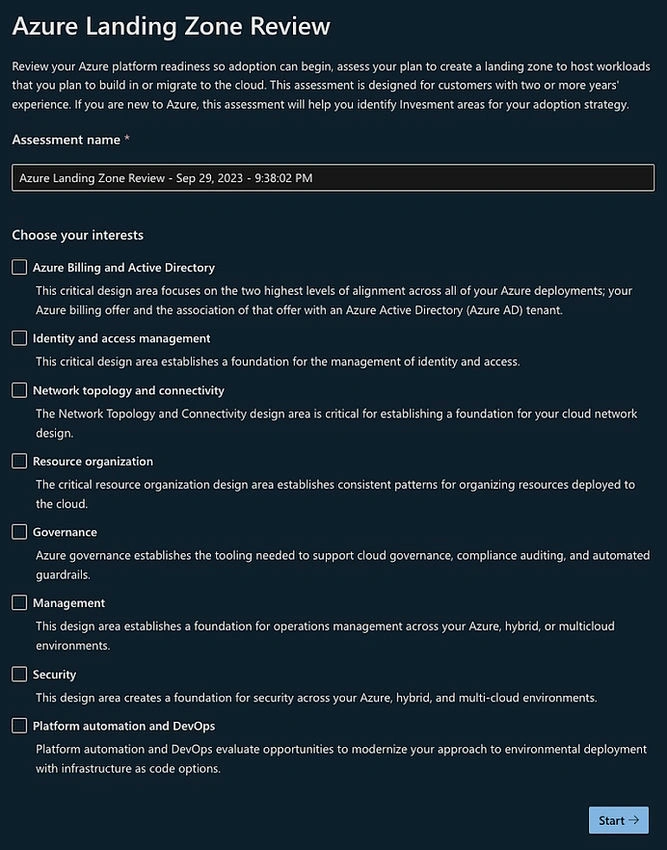 Azure Landing Zone Review Assessment