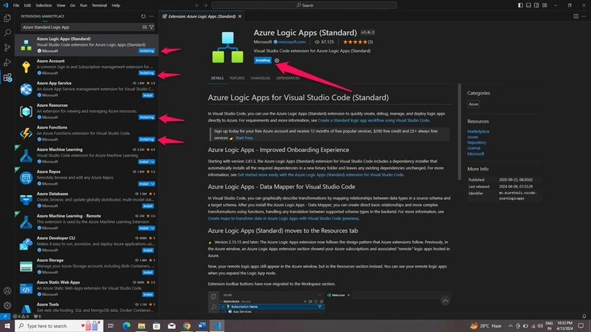 Click on install button
