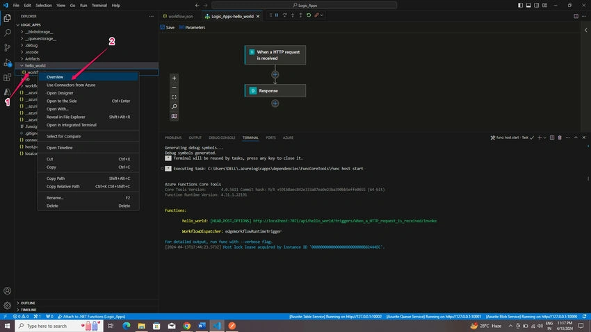 Right click on workflow