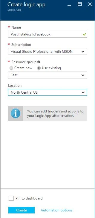 Create logic app