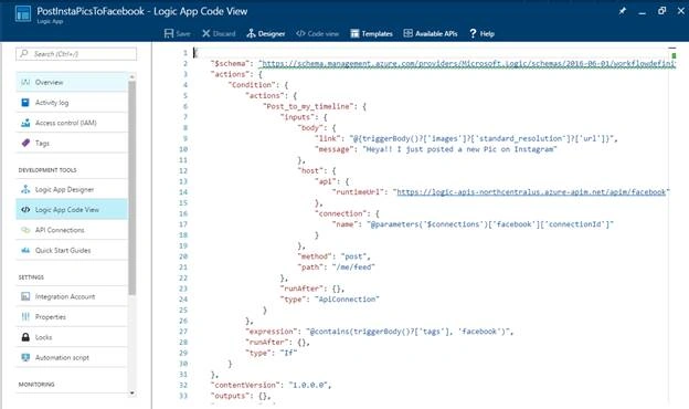 Logic App Code View