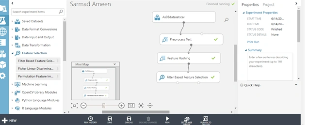 Azure Machine Learning For Sentiment Analysis