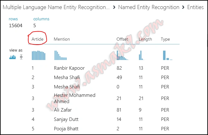 Azure Machine Learning Studio - Multiple Language Named Entity Recognition (NER) Text Analysis