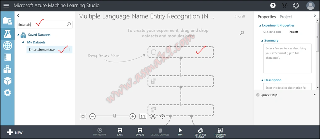 Azure Machine Learning Studio - Multiple Language Named Entity Recognition (NER) Text Analysis