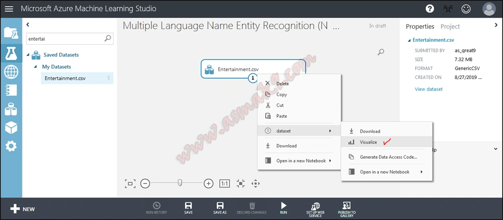 Azure Machine Learning Studio - Multiple Language Named Entity Recognition (NER) Text Analysis