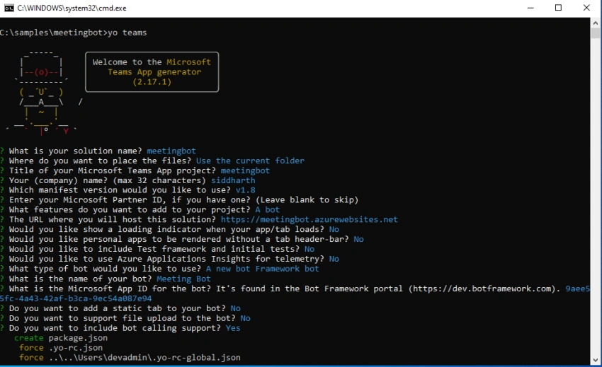 Azure Meeting Bot to Capture Meeting Participants Information